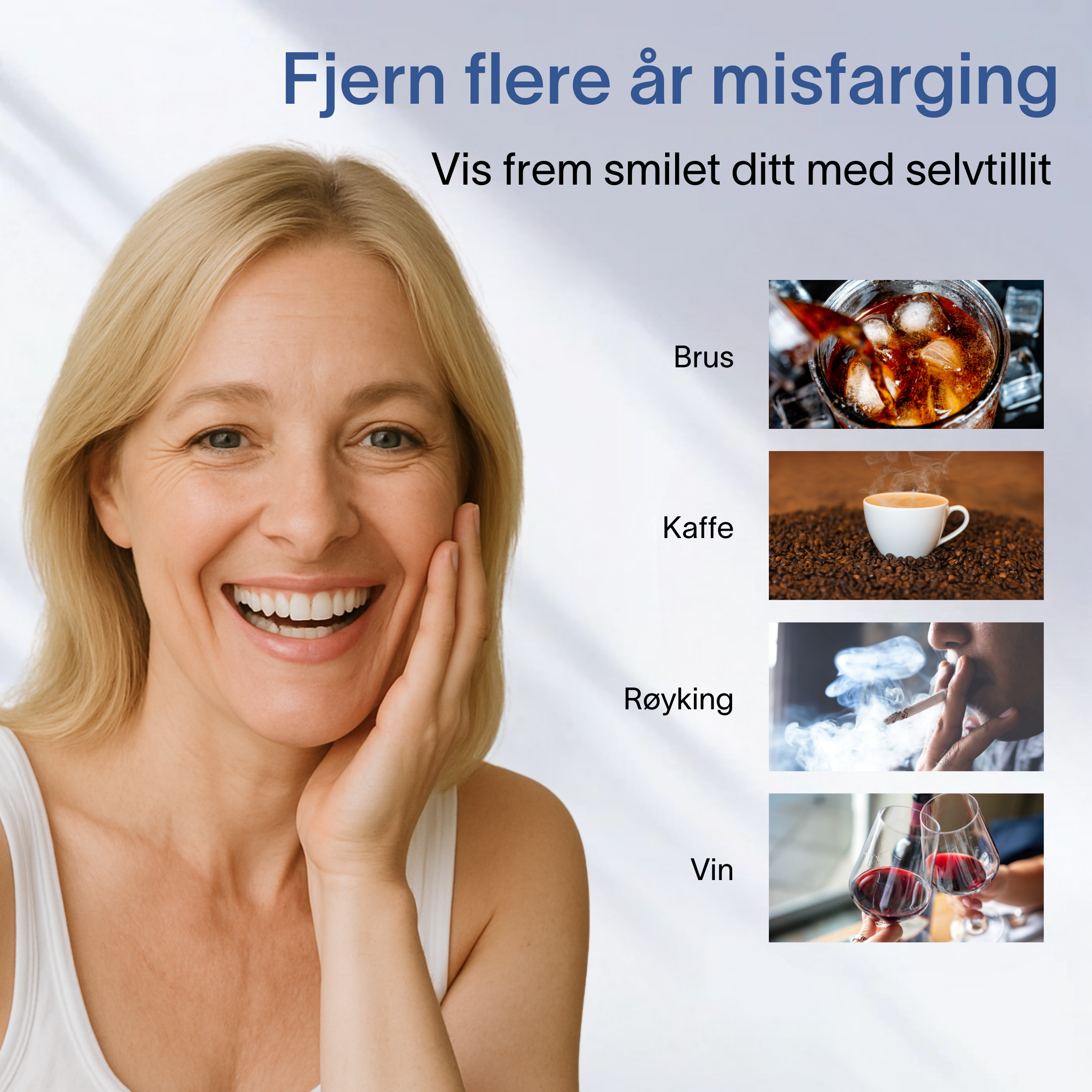 GlorySmile® Tannbleking med LED-lys – Klinikkresultat Hjemme