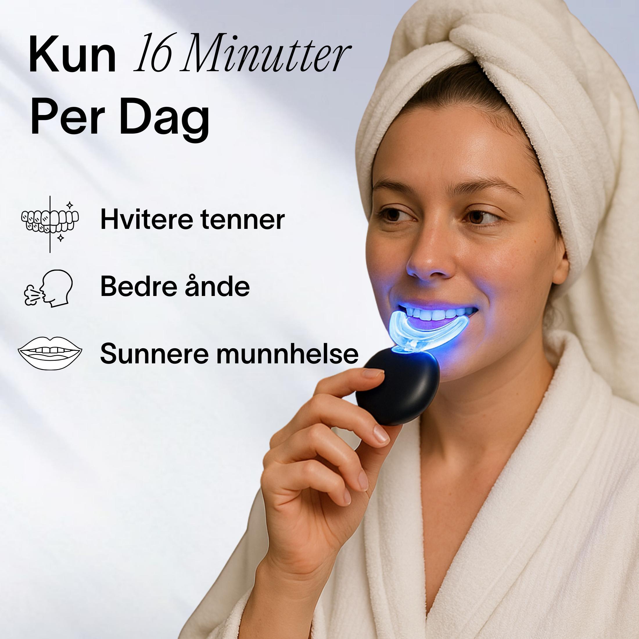 GlorySmile® Tannbleking med LED-lys – Klinikkresultat Hjemme