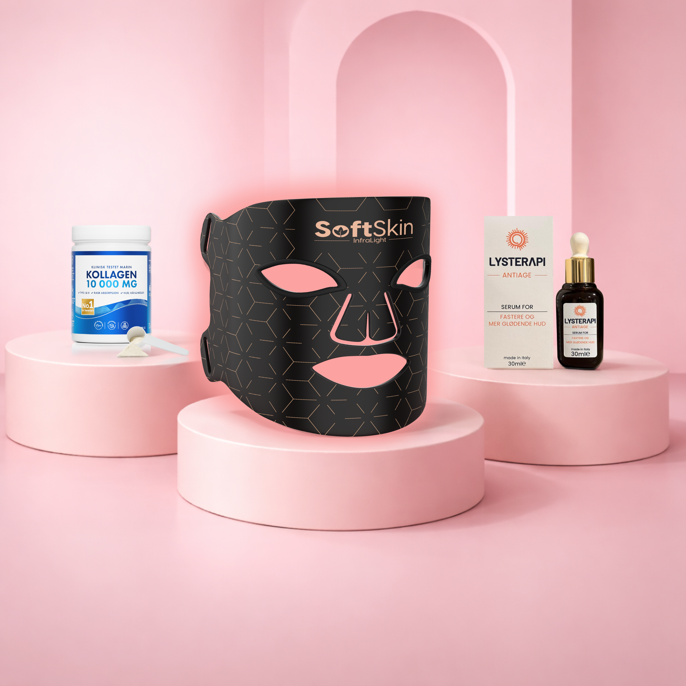 AntiAge-Pakken | LED-maske + serum + kollagen