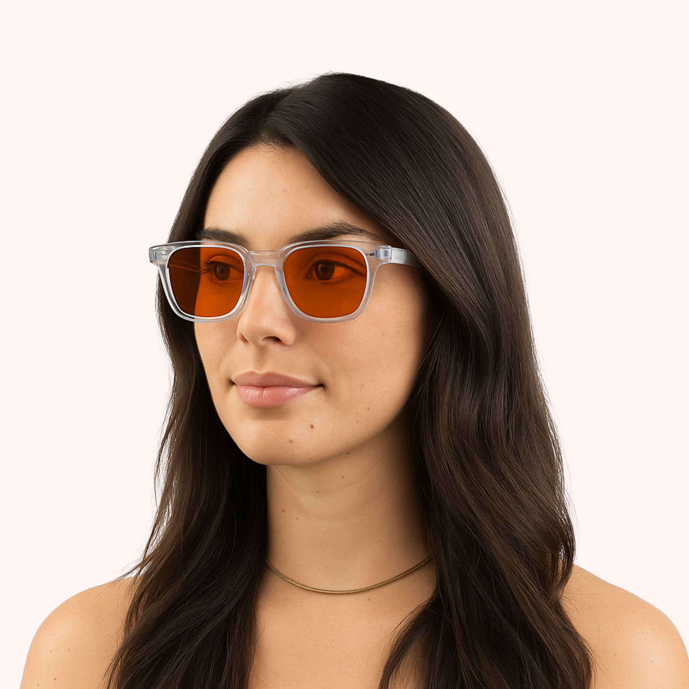 Lysro™ Blålysbriller for bedre søvn - oransje/krystall