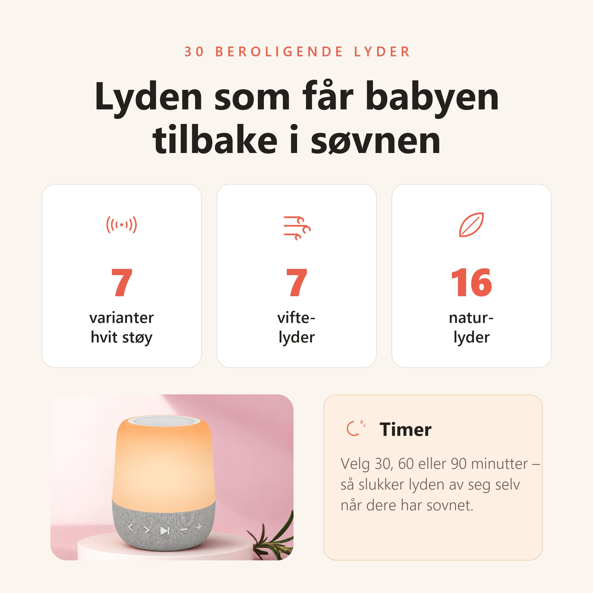 30 beroligende lyder: hvit støy, viftelyder og naturlyder