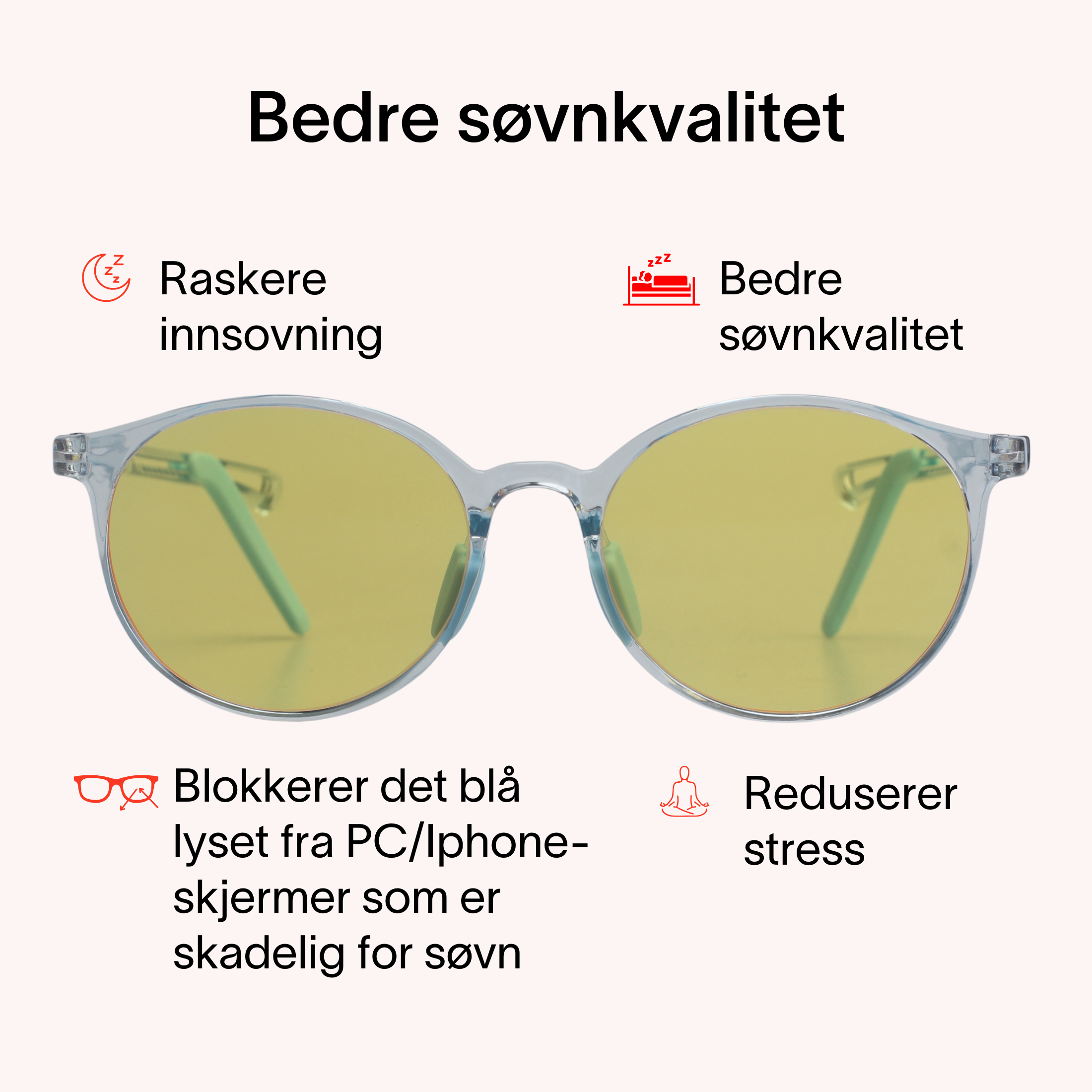 Lysro™ Blålysbriller Barn for bedre søvn