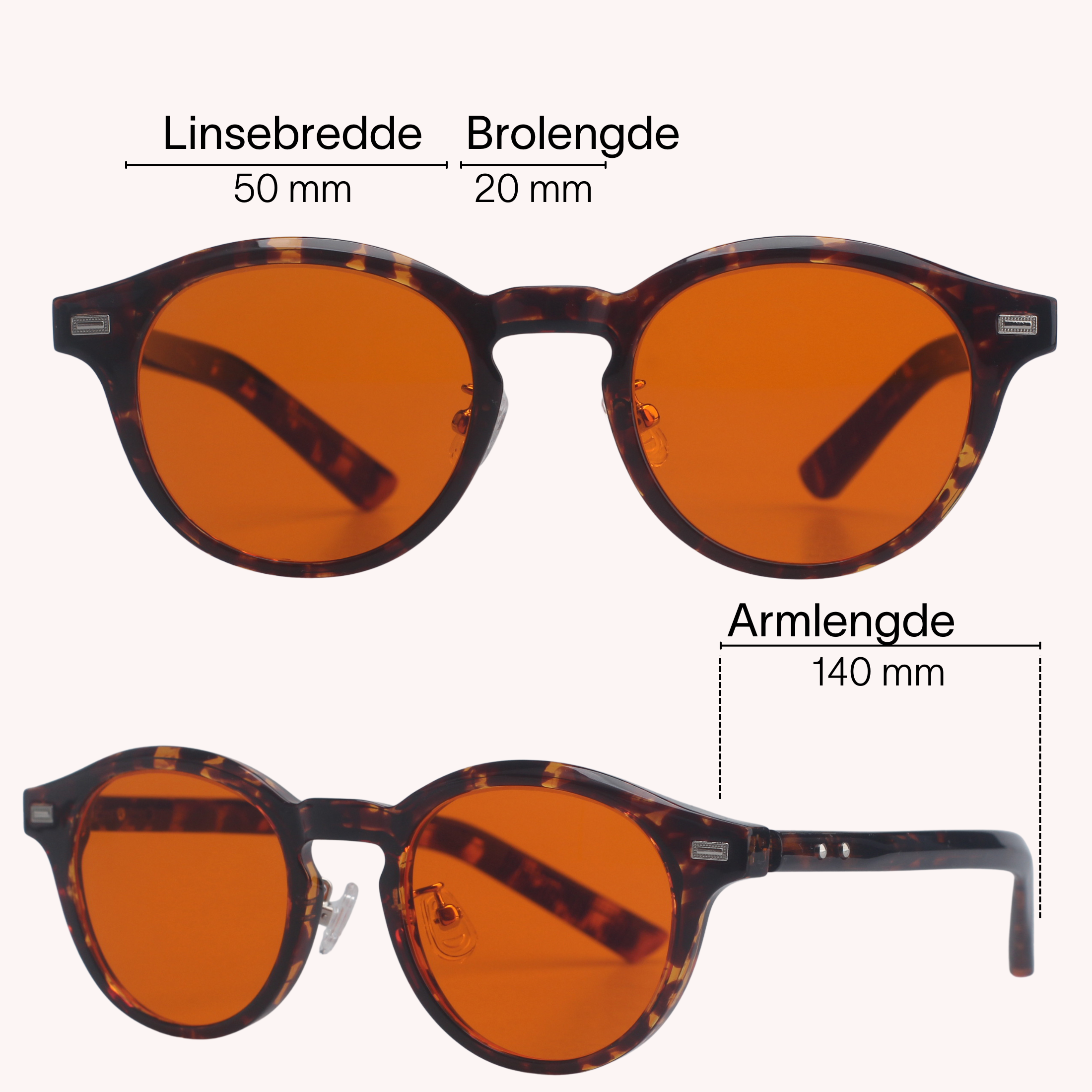 Lysro™ Blålysbriller for bedre søvn - rund oransje