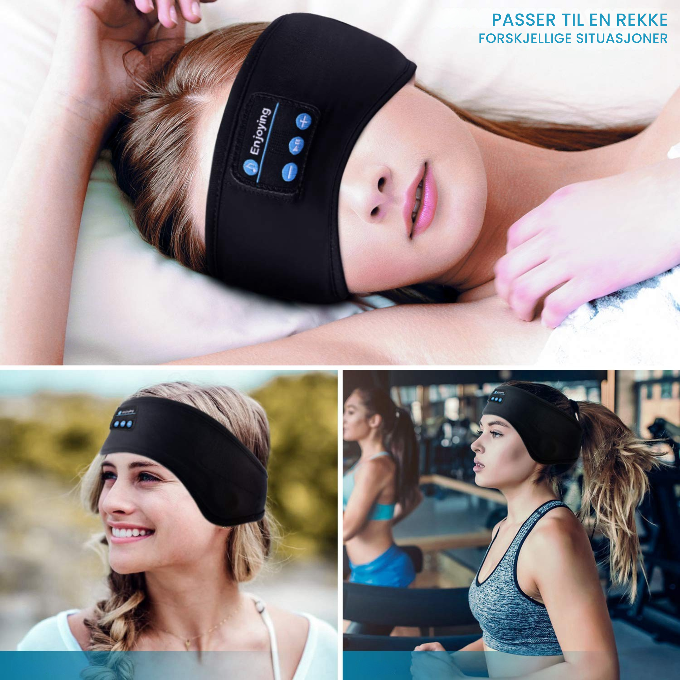 Lysro™ Søvn-Pannebånd med Bluetooth – Svart