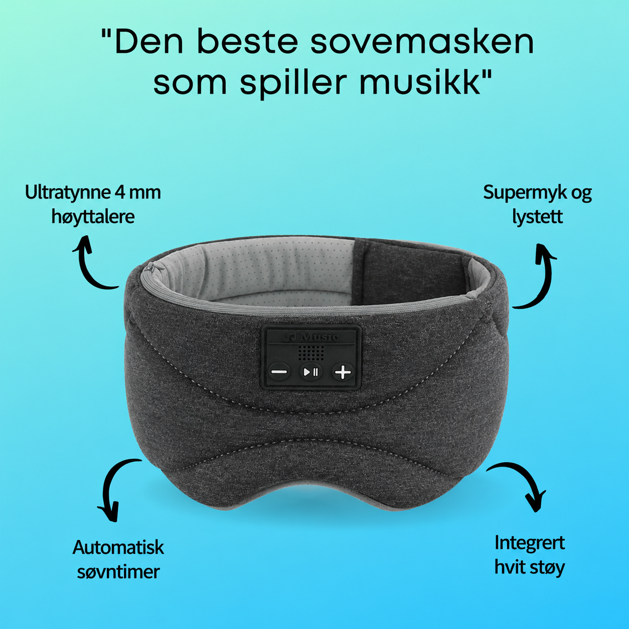 Lysro™ Sovemaske med Bluetooth